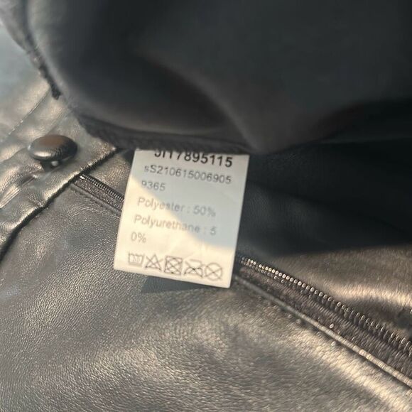 *NEW* Black Zip Fly Faux Leather Flat Front Wide Straight Leg Pants Ladies Small - Picture 4 of 11